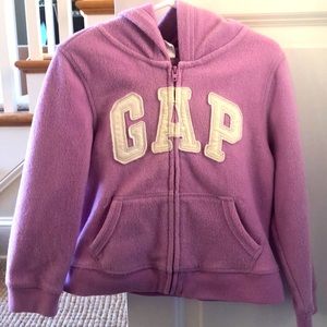 Baby Gap Purple sparkle fleece zip hoodie 4T